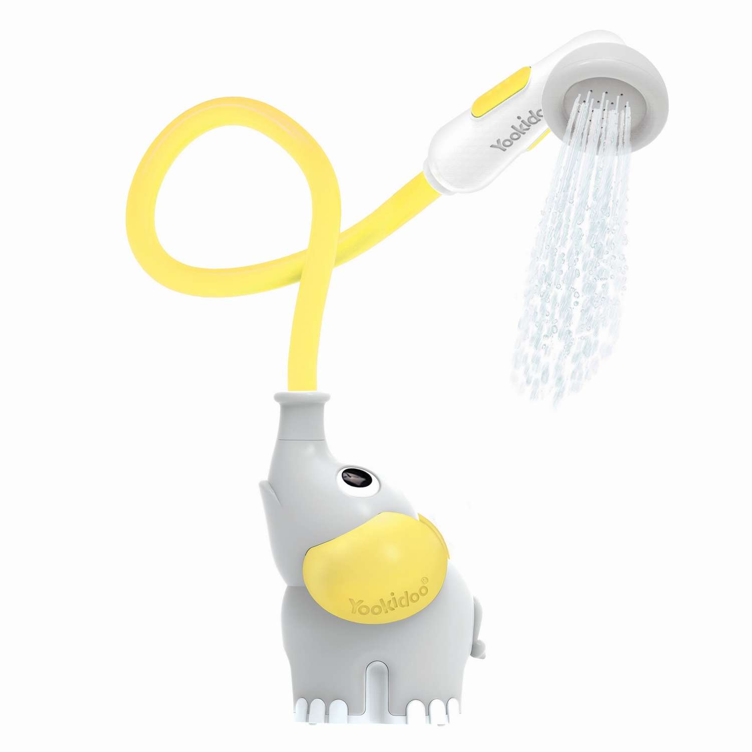 Игрушка для ванны Yookidoo Детский душ для купания Слоненок серый с желтым - фото 1
