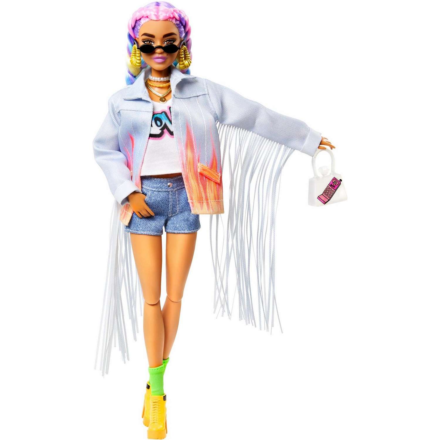 Кукла Barbie Экстра с радужными косичками GRN29 GRN29 - фото 4
