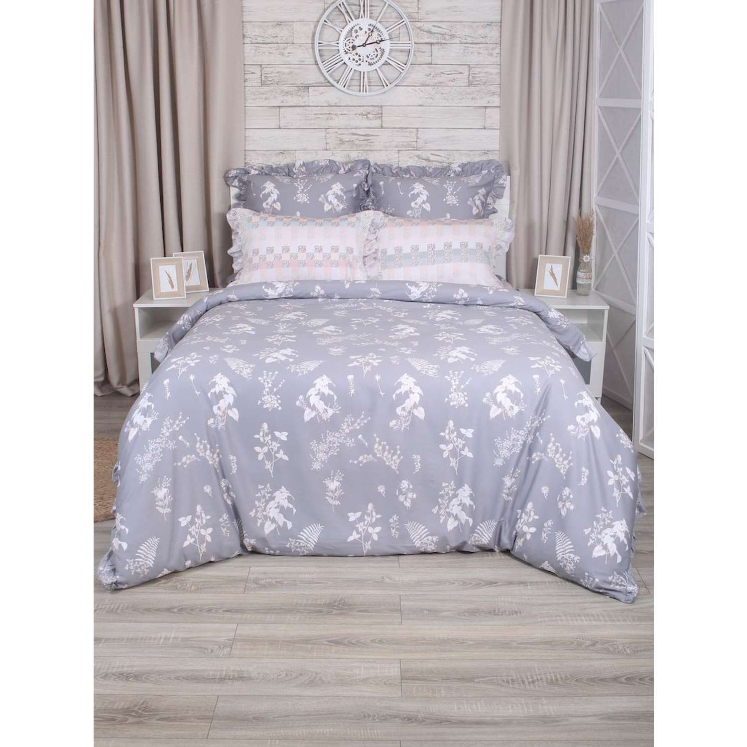Комплект постельного белья Mona Liza 2спальный ML Premium Provence 2023 сатин grey - фото 1
