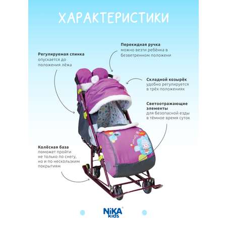 Зимние санки-коляска Nika kids прогулочные для детей