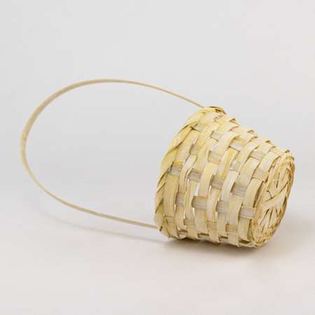 Корзина плетеная Азалия Декор бамбук D13х9хH30см цвет лимонный