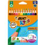 Карандаши цветные BIC Kids Evolution Triangle ECOlutions 12 цветов
