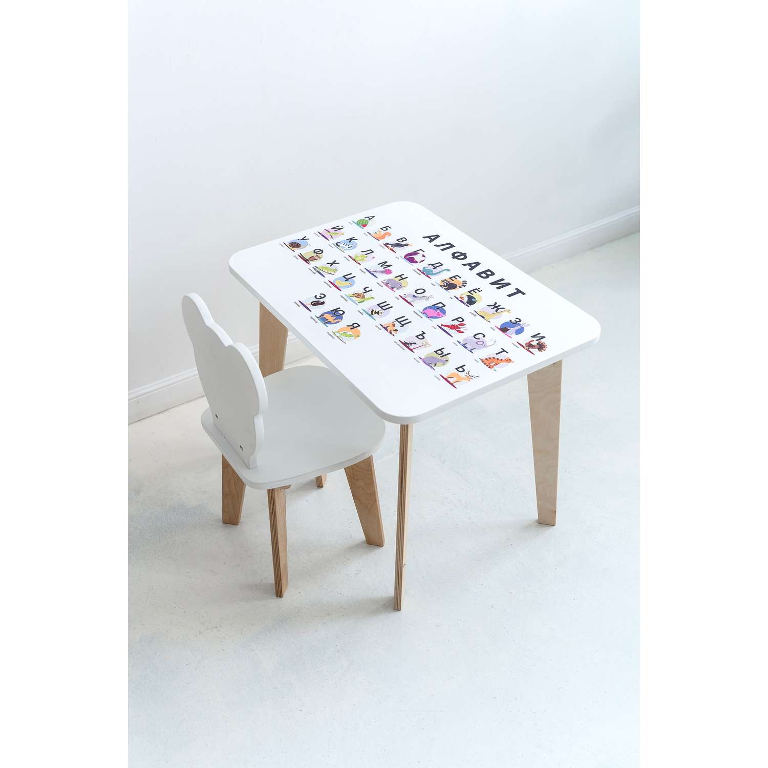 Набор мебели Коняша стол и стул с алфавитом - фото 1