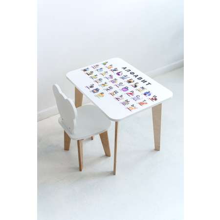 Набор мебели Коняша стол и стул с алфавитом