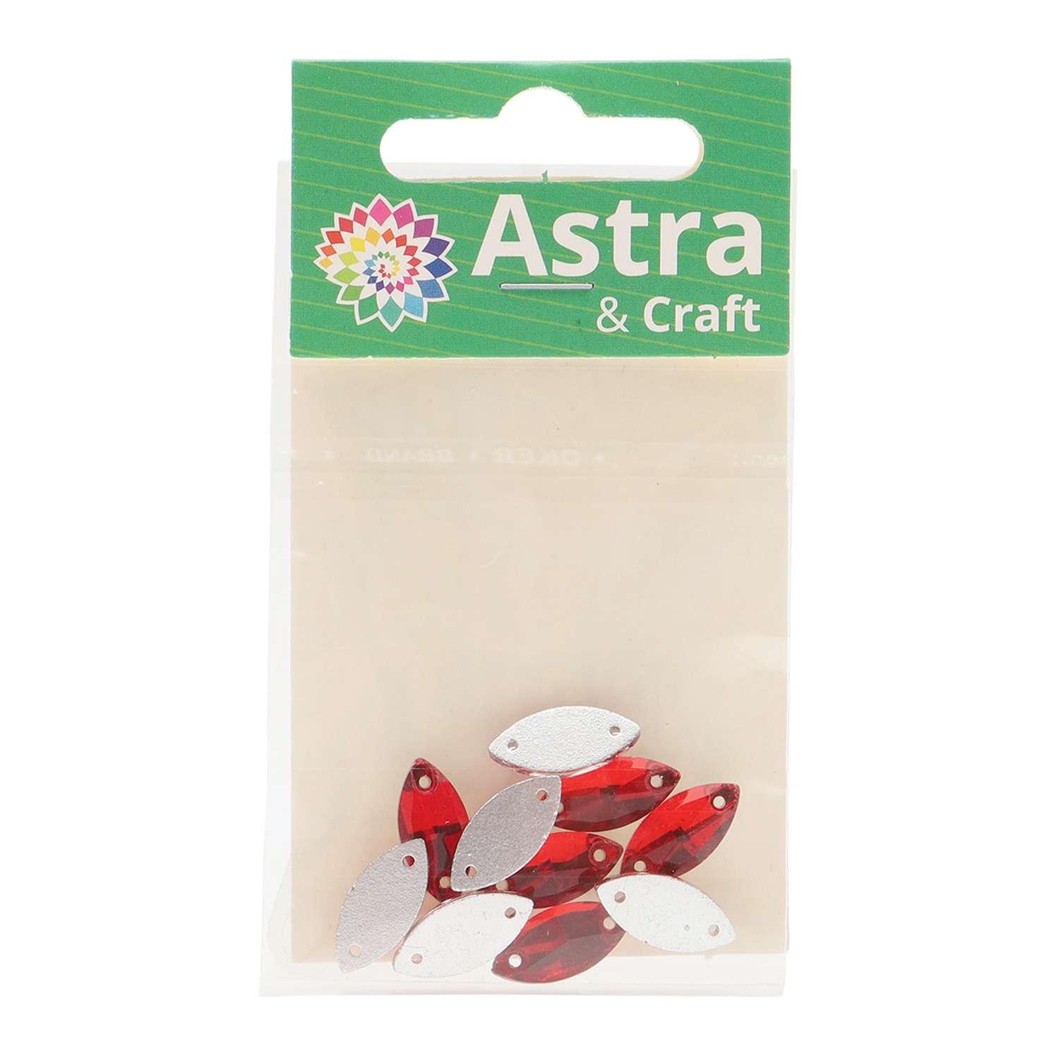 Хрустальные стразы Astra Craft в цапах миндаль без покрытия для творчества и рукоделия 7 мм 15 мм 10 шт красный - фото 3