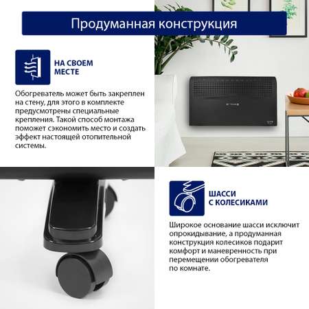 Конвекционный обогреватель STINGRAY ST-CH1022B черный жемчуг