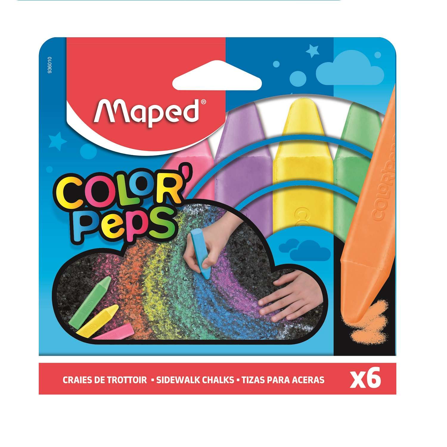Мел цветной MAPED Color Peps Асфальт 6цветов 593501 - фото 1