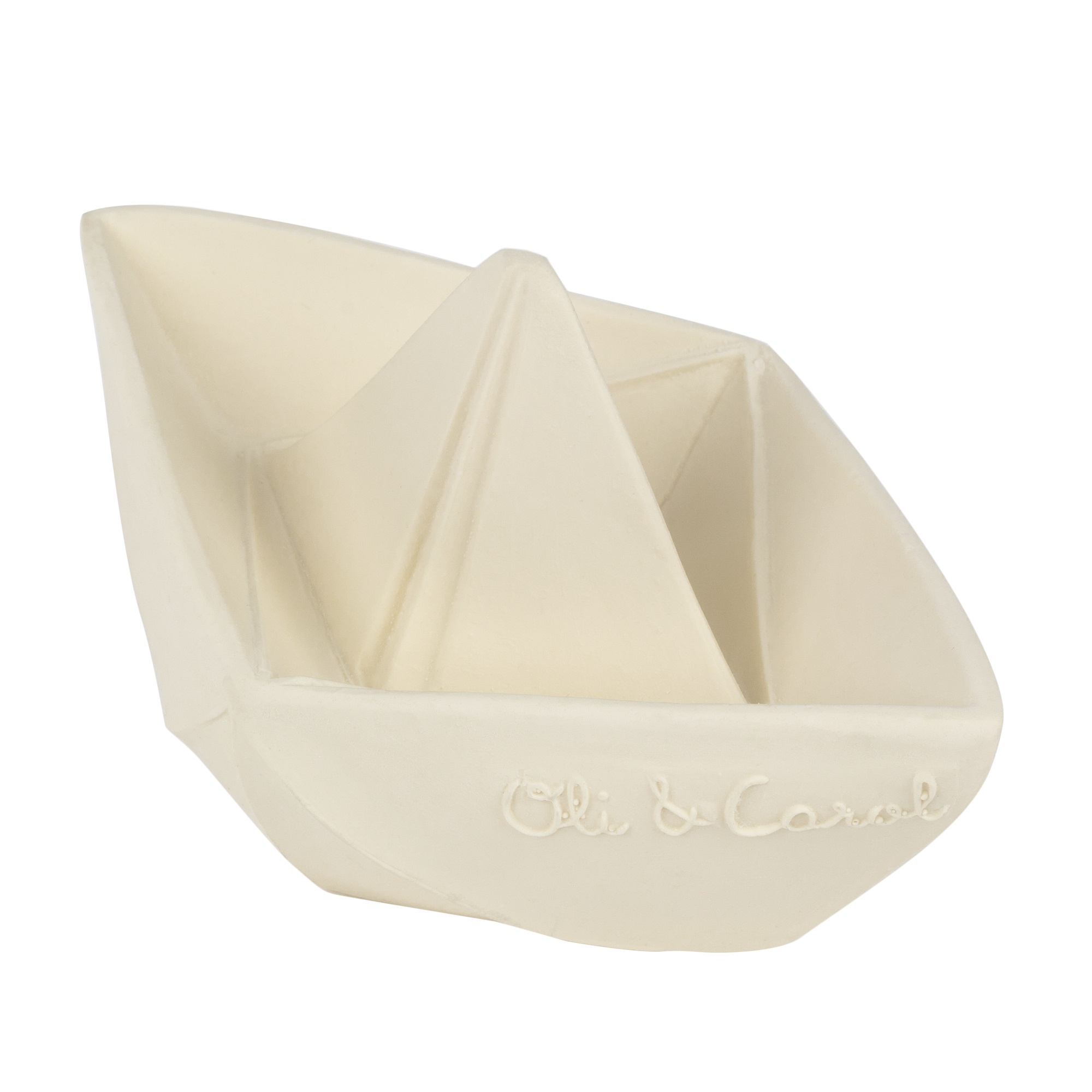 Прорезыватель грызунок OLI and CAROL Origami Boat White из натурального каучука - фото 1