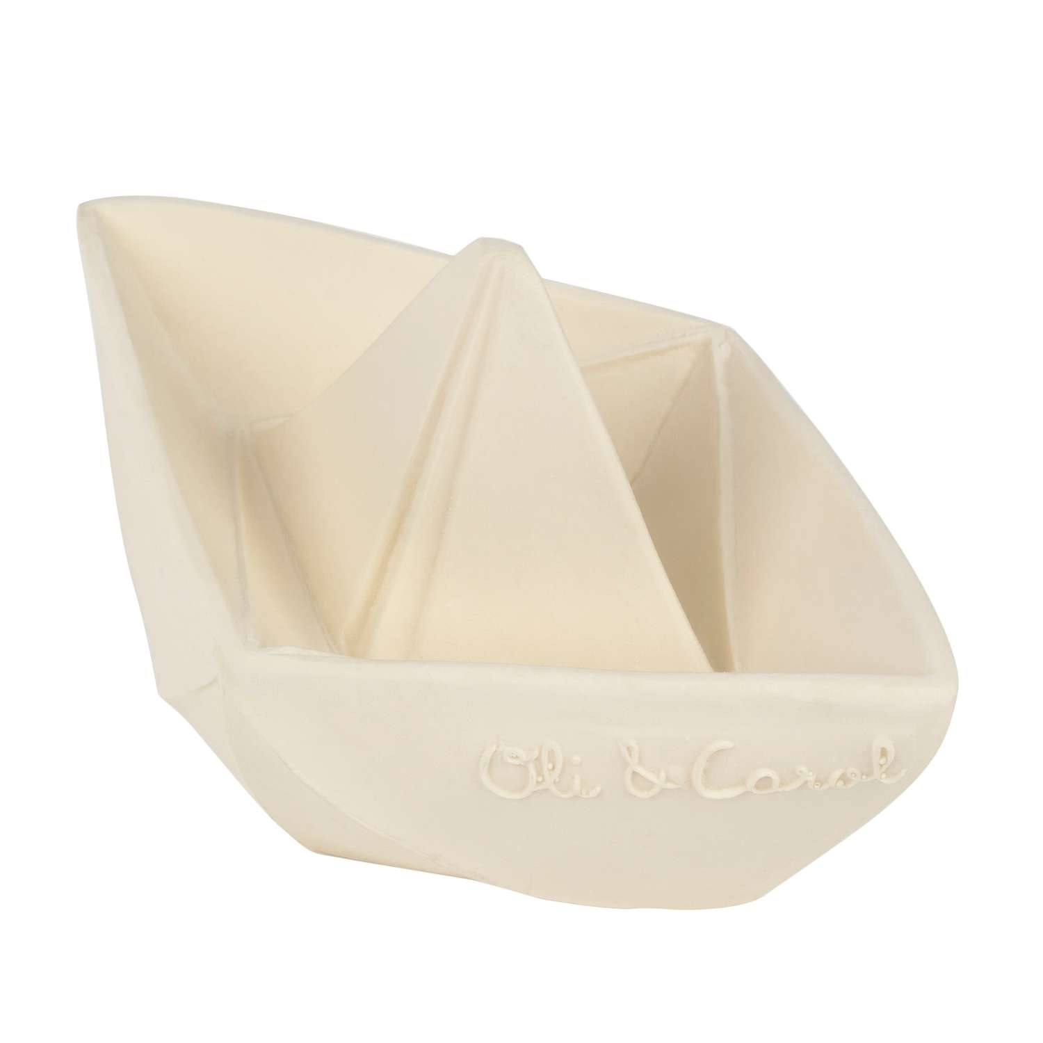 Прорезыватель грызунок OLI and CAROL Origami Boat White из натурального каучука - фото 1