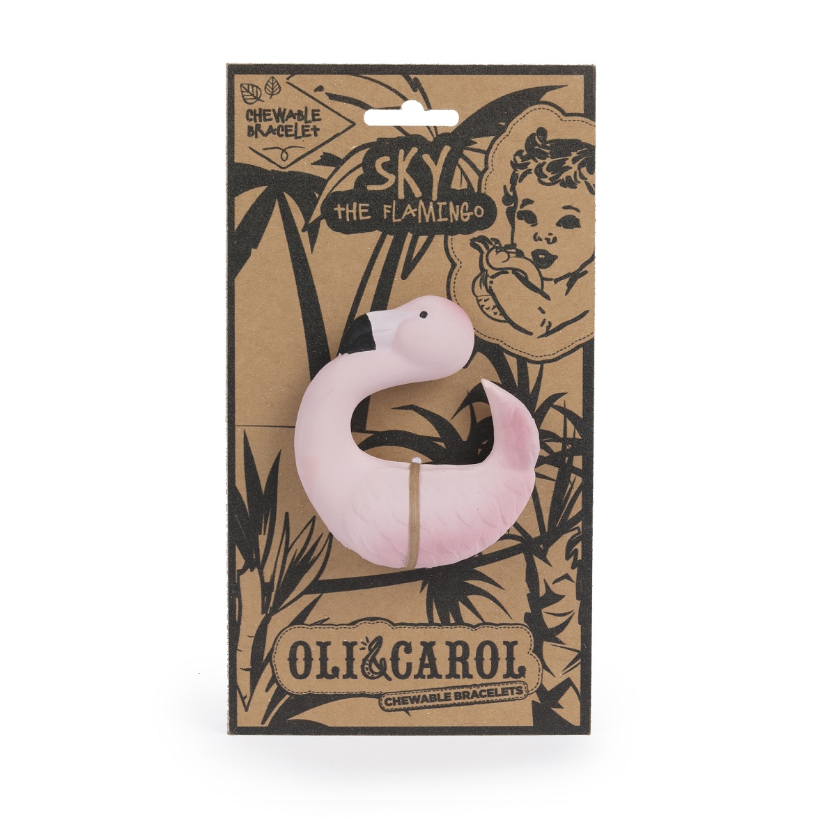 Прорезыватель грызунок OLI and CAROL Sky The Flamingo из натурального каучука - фото 4