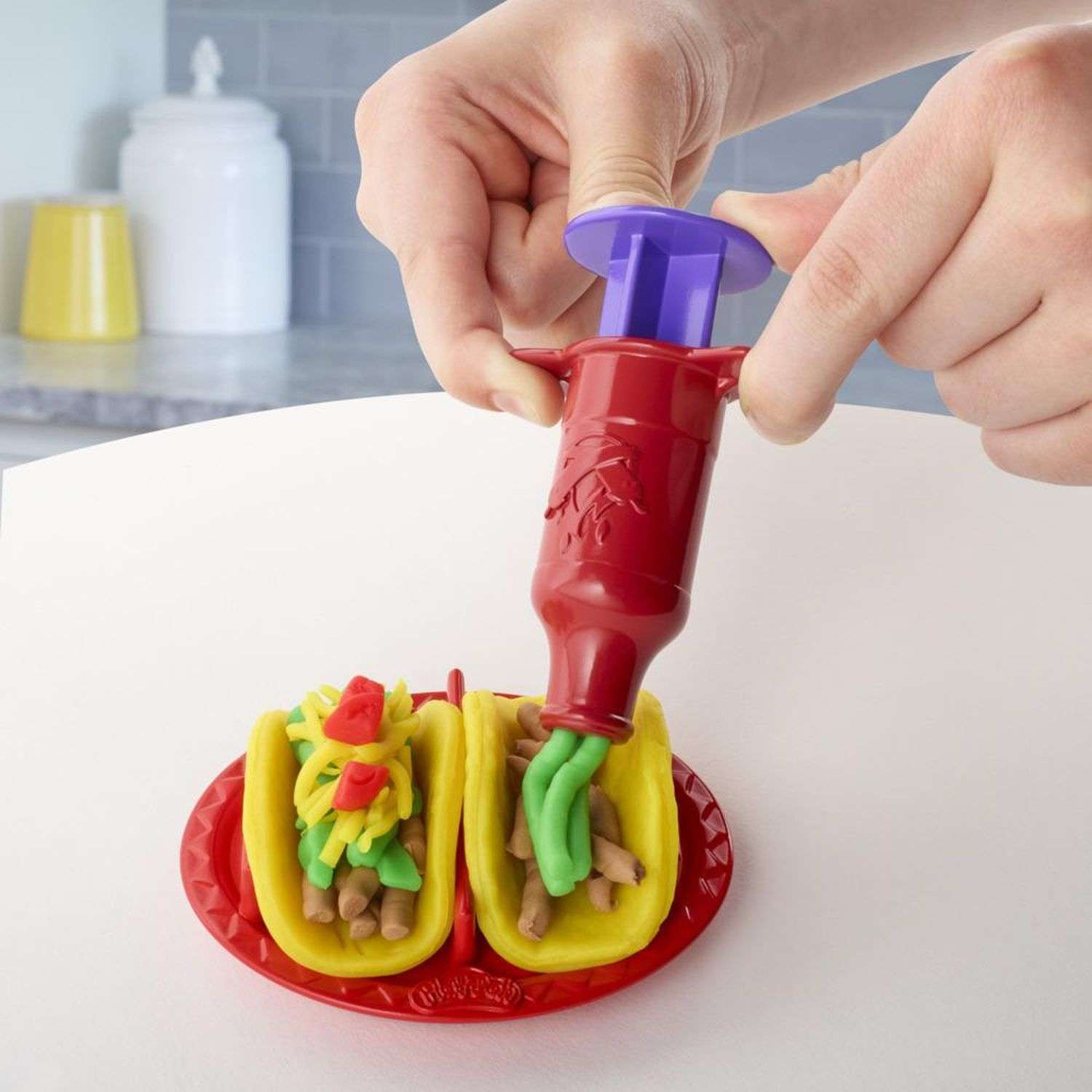Набор игровой Play-Doh Масса для лепки Любимые блюда Тако E74475L0 - фото 5