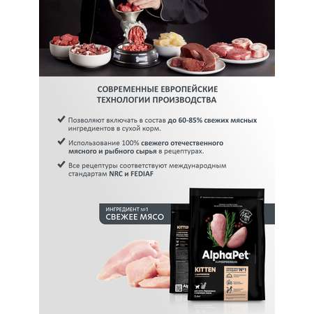 Корм для кошек Alphapet 400г Superpremium беременных и кормящих цыпленок