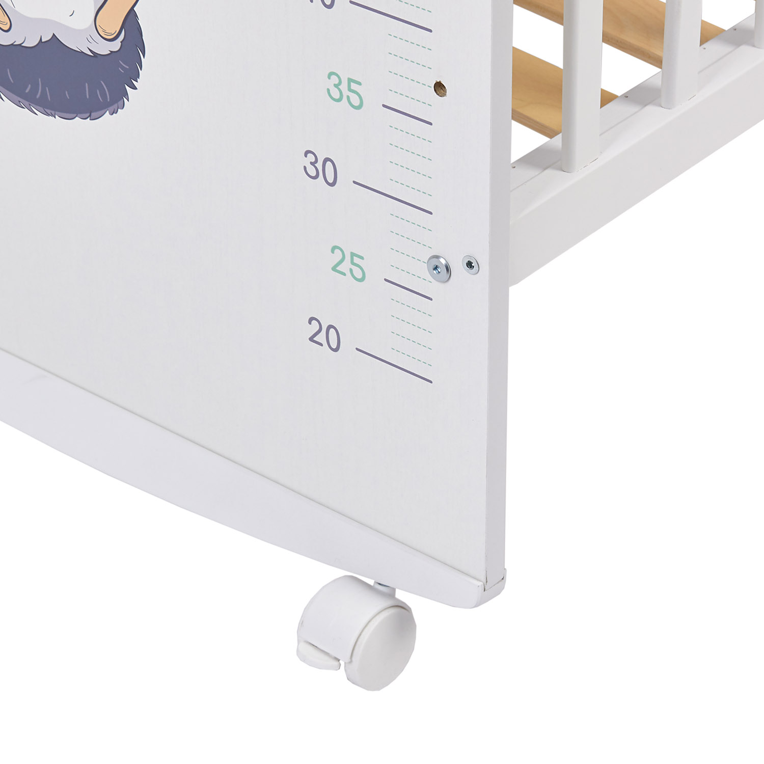 Детская кроватка Фея 702 Ежик на шаре прямоугольная, без маятника (белый) - фото 18
