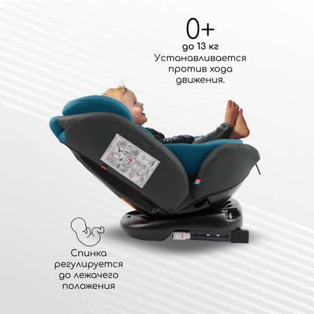 Автокресло детское Brilliant AmaroBaby класс D группа 0+/1/2/3 бирюзовый