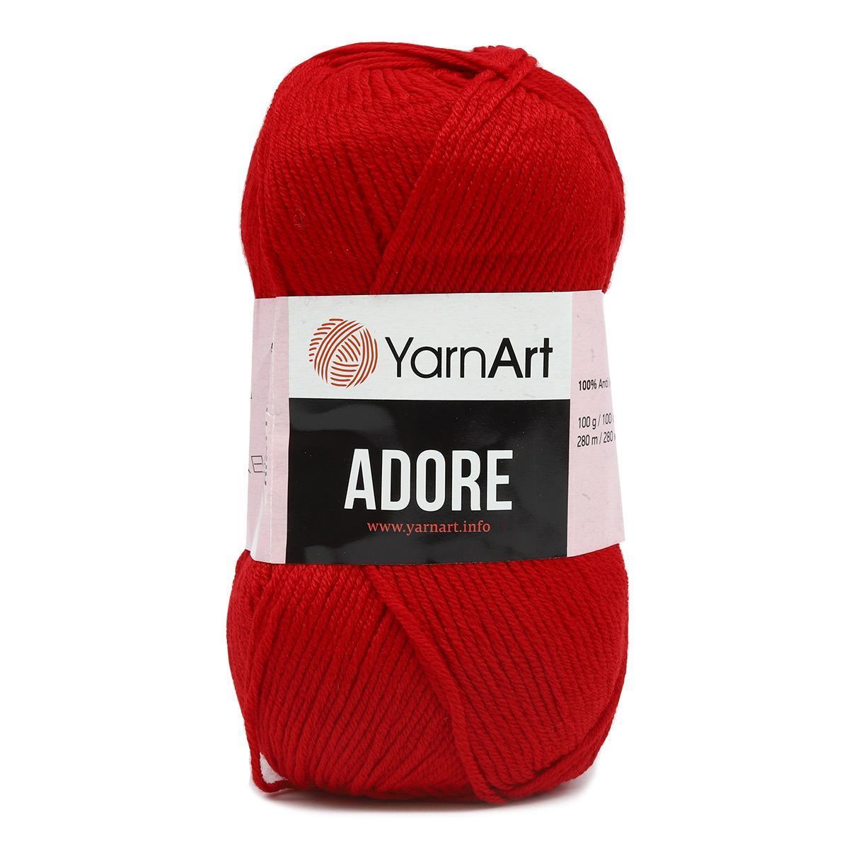 Пряжа для вязания YarnArt Adore 100 гр 280 м акрил с эффектом анти-пиллинга 5 мотков 352 красный - фото 5