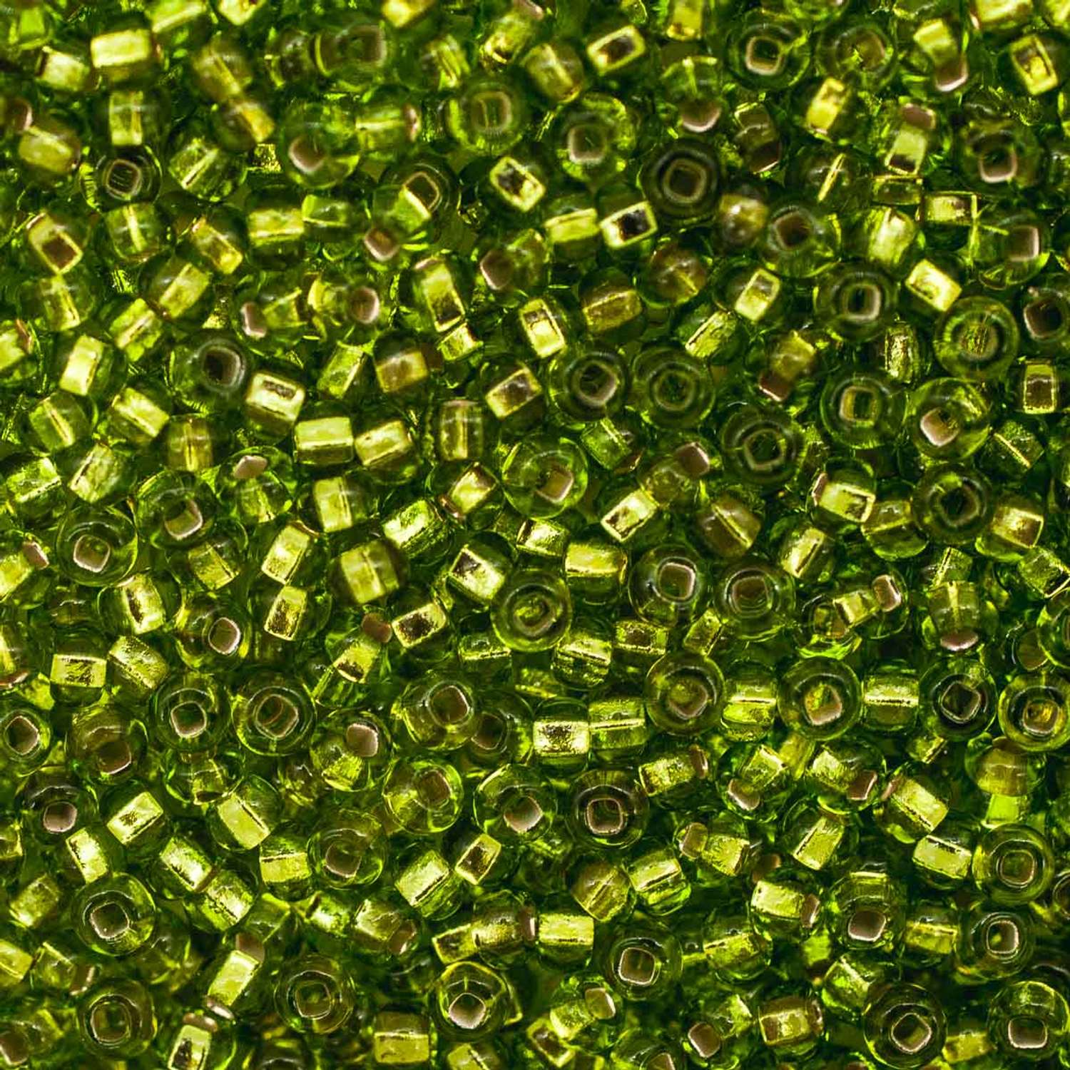 Бисер Preciosa чешский полупрозрачный жемчужный цветной центр 10/0 50 г Прециоза 57220 зеленый - фото 2