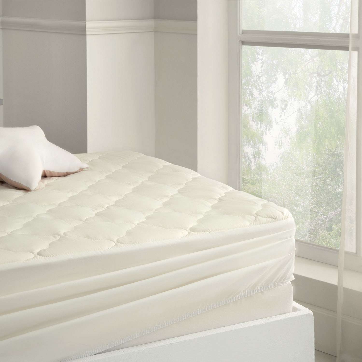 Наматрасник в кроватку Yatas Bedding белый на резинке 80x180 см Superwashed Kid - фото 2