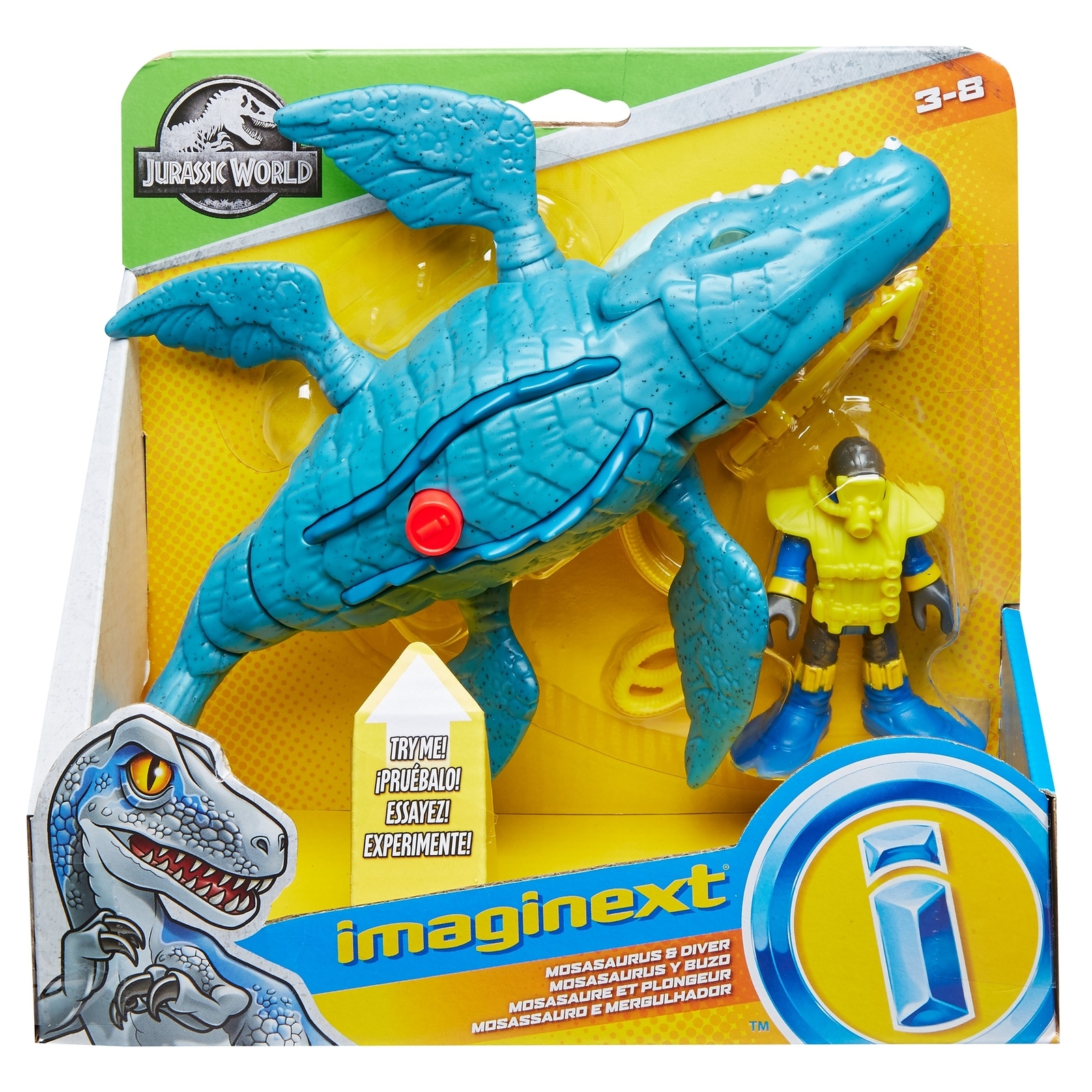 Фигурка IMAGINEXT Jurassic World Мозазавр и Водолаз FMX91 купить по цене  1199 ₽ в интернет-магазине Детский мир