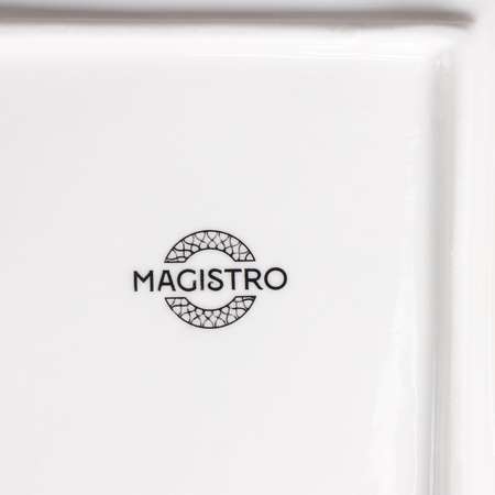 Блюдо сервировочное MAGISTRO фарфоровое для подачи Magistro «Бланш. Квадрат» d=16 см цвет белый