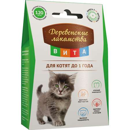 Лакомство для котят Деревенские лакомства витаминизированное 120шт