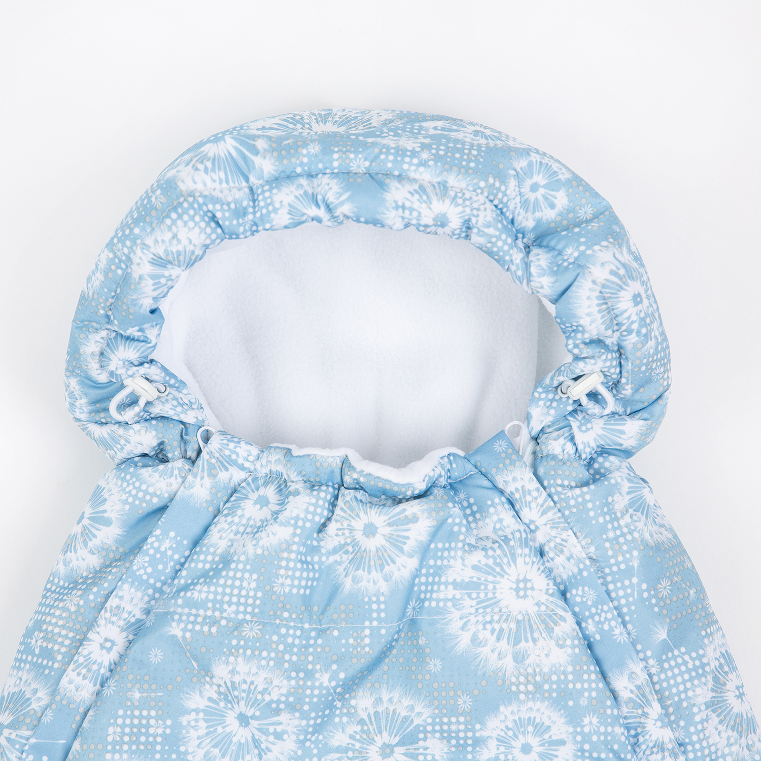 Конверт на выписку Чудо-Чадо для новорожденного теплый флисовый «Chicky» голубой/одуванчики - фото 5