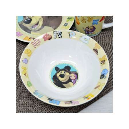 Набор детской посуды Маша и медведь из керамики