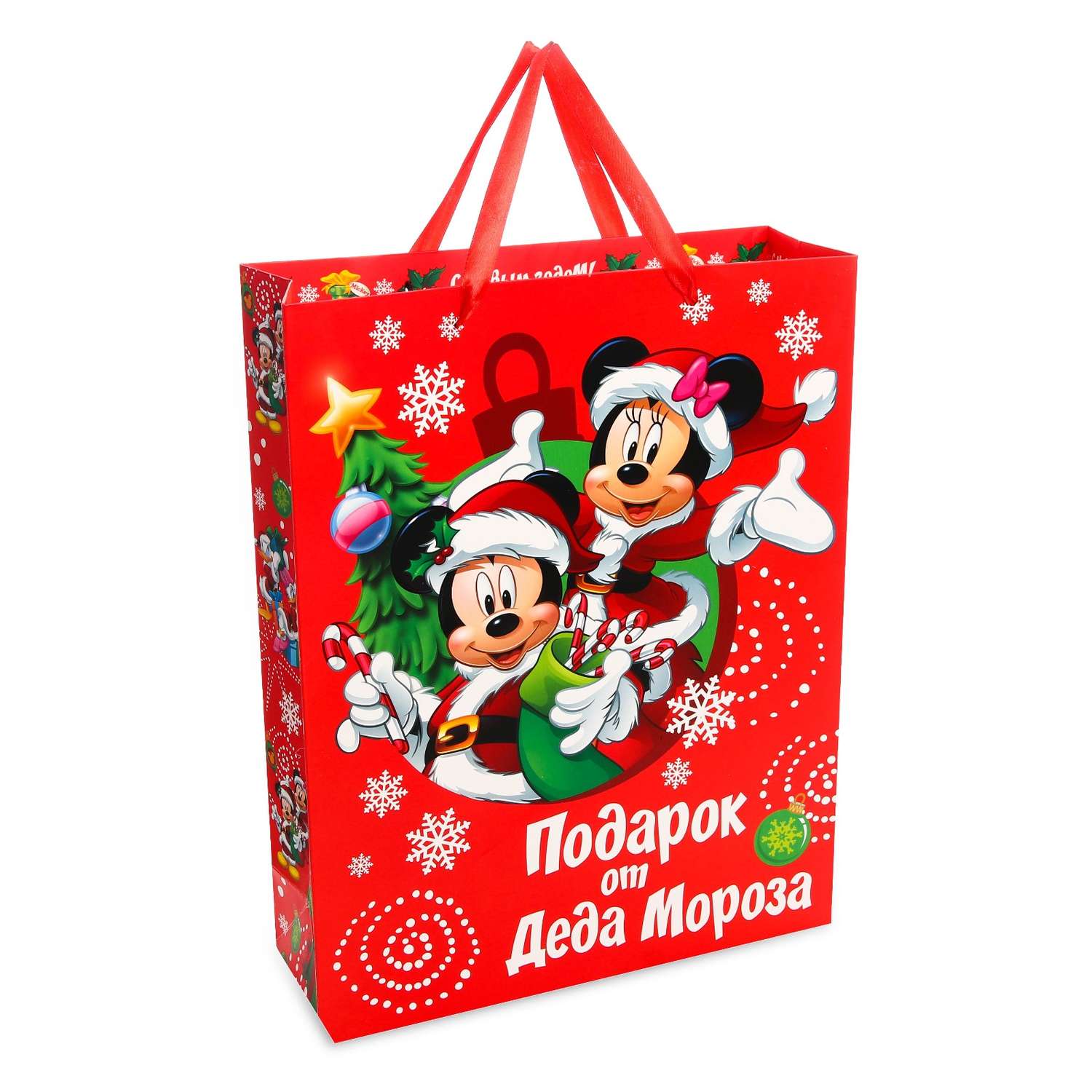 Пакет Disney ламинат вертикальный Подарок от деда Мороза Микки Маус - фото 1