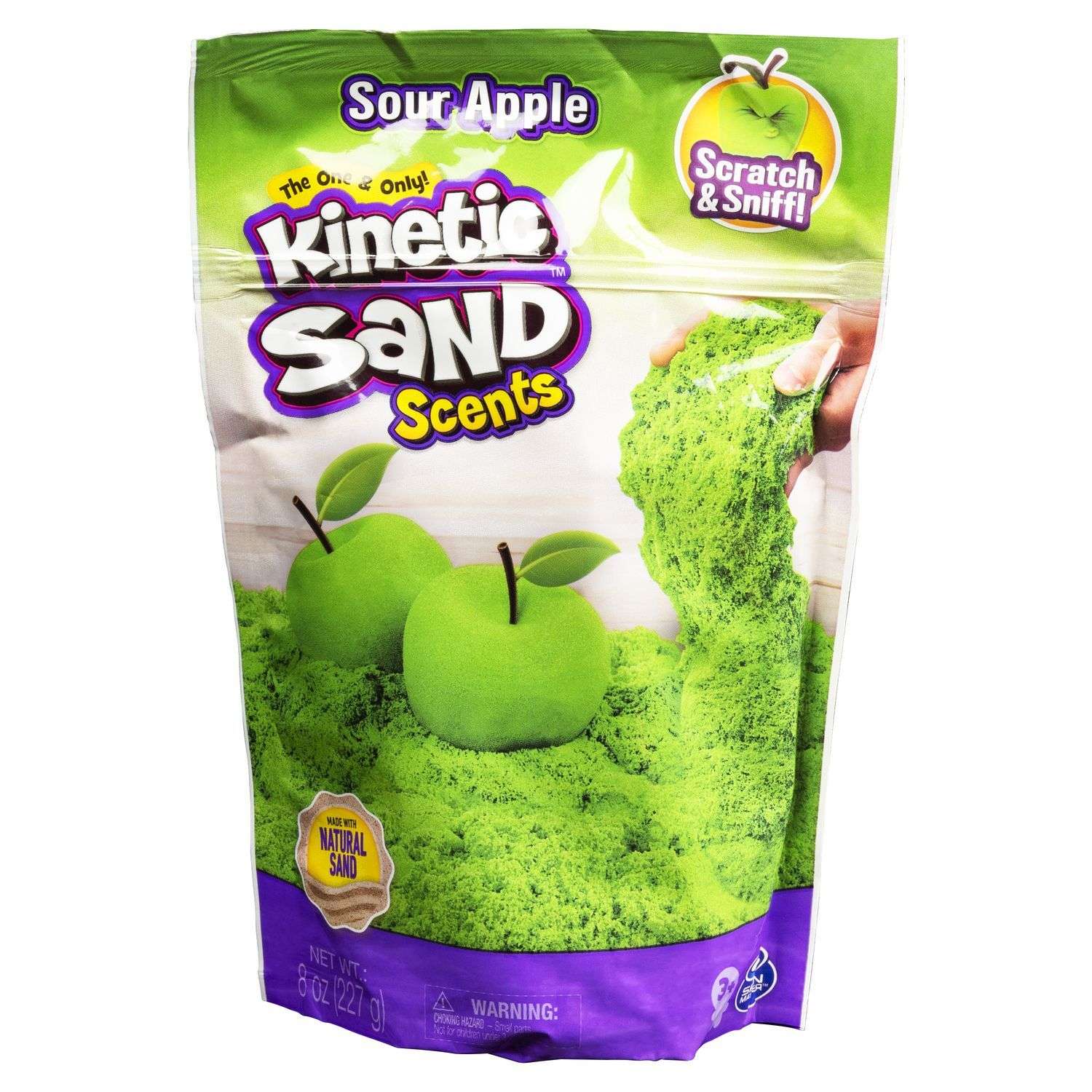 Песок для лепки Kinetic Sand Sour Apple ароматизированный 227г 6053900/20117329 - фото 1
