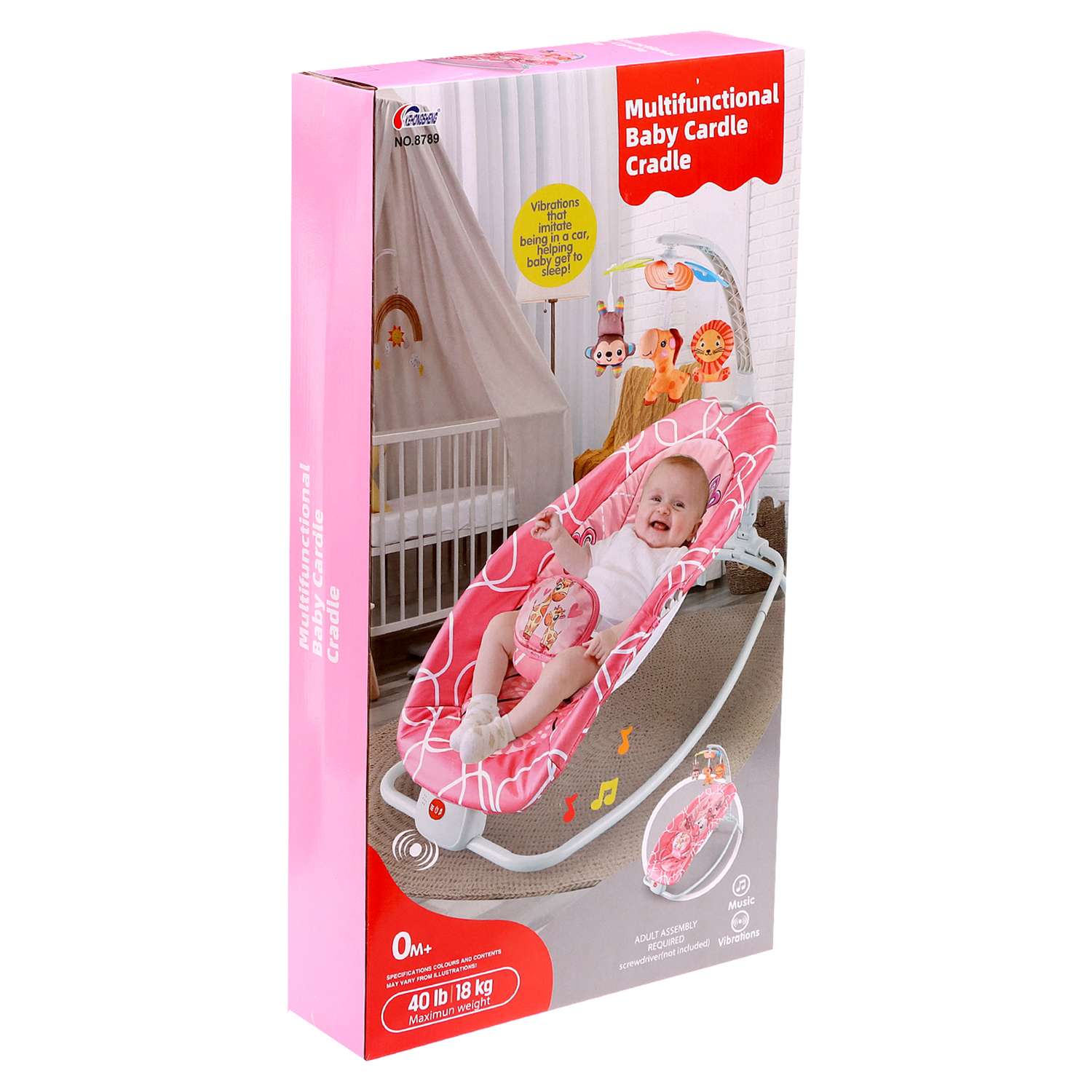 Музыкальное кресло-качалка Sima-Land для новорожденных цвет розовый 9934798 - фото 13