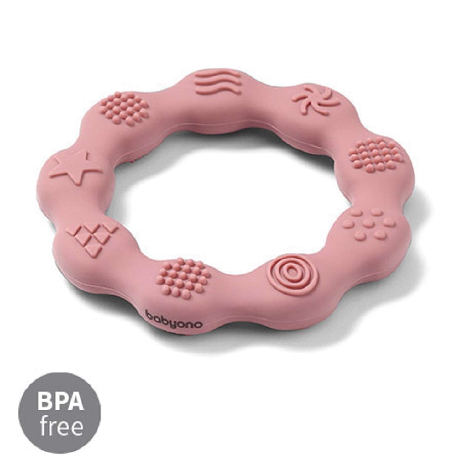 Прорезыватель Babyono силиконовый RING розовый - фото 7