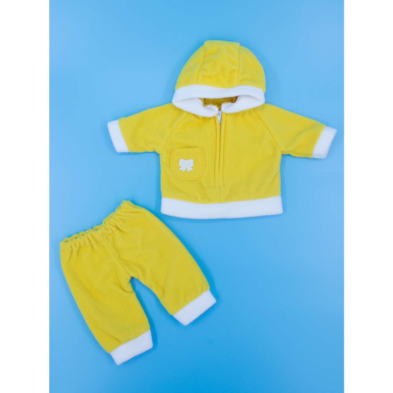 Комплект одежды МОДНИЦА для пупса 43-48 см из флиса желтый-белый 6103желтый&amp;белый - фото 11