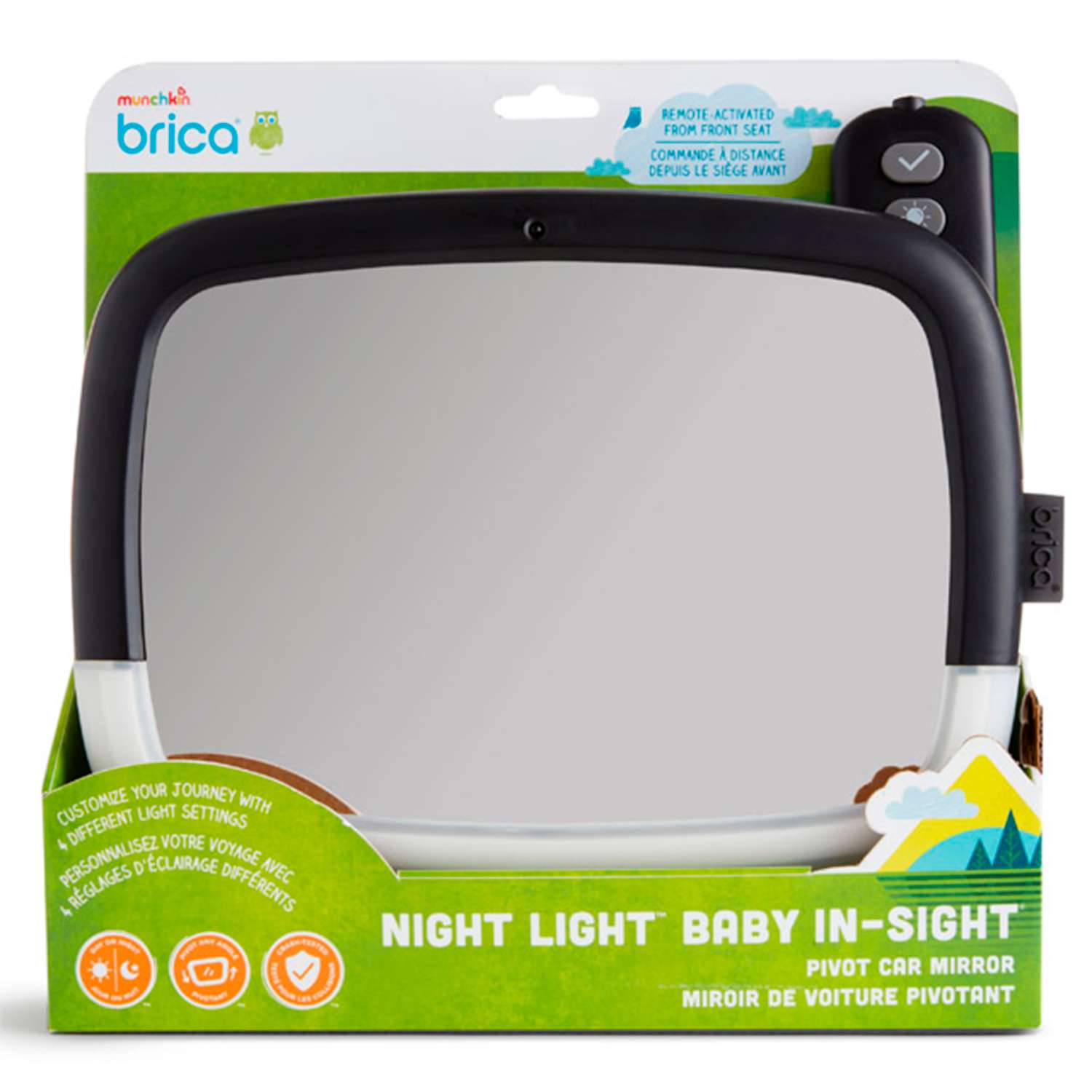 Зеркало контроля в автомобиле Munchkin Night Light Baby In Sight Pivot Mirror - фото 17