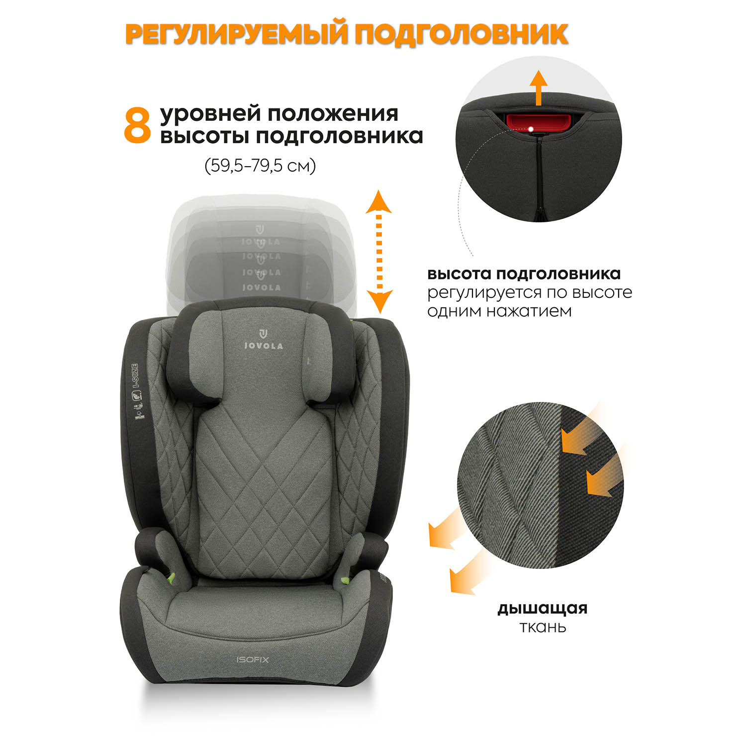 Автокресло JOVOLA Atour Isofix 2/3 (15-36 кг) - фото 6