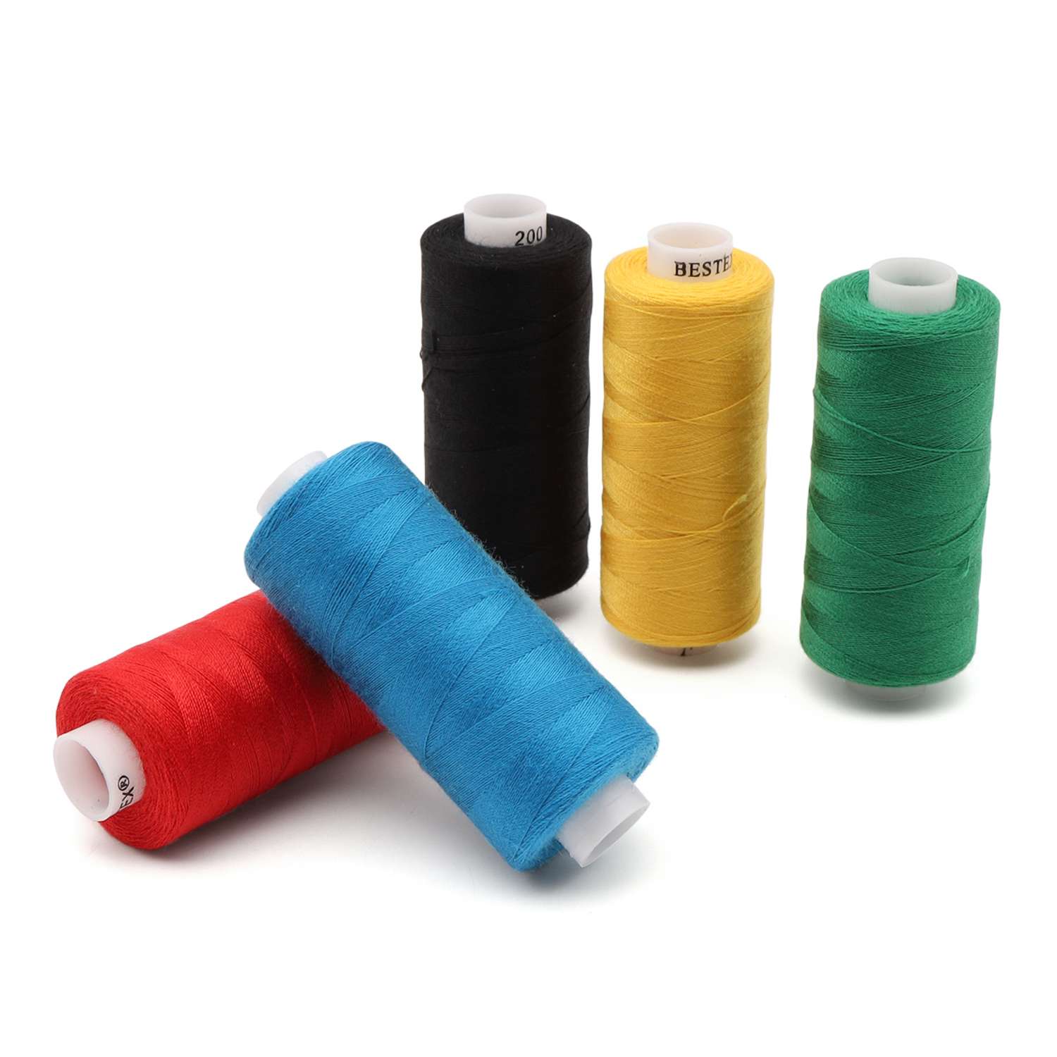 Набор ниток Bestex для шитья трикотажа ткани легкой и средней плотности 40/2 Основные цвета 400 ярд 10 шт - фото 2
