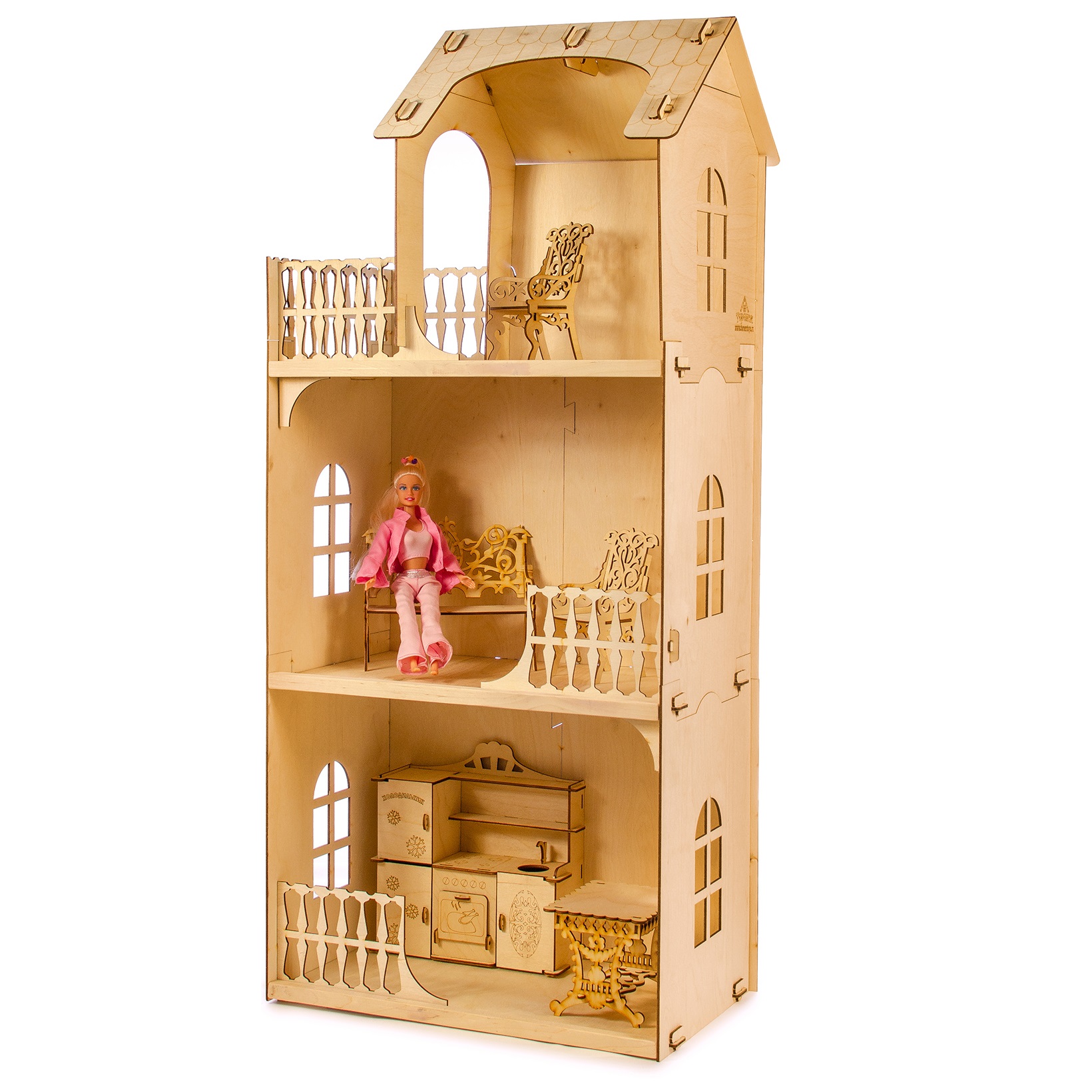 Кукольный домик Теремок для Барби КД-8 209 - фото 1