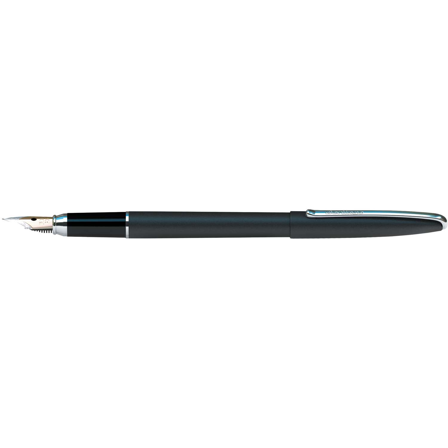 Ручка перьевая Berlingo Silk Prestige синяя 0.8мм корпус черный/хром - фото 1