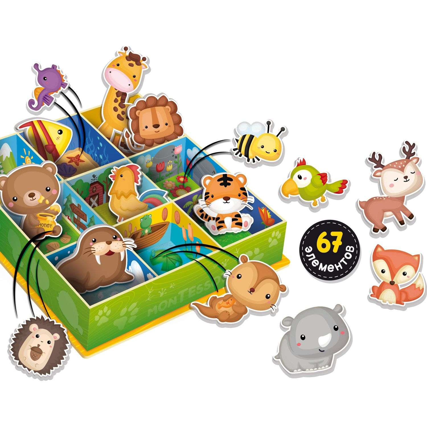 Игра развивающая Lisciani Montessori baby Happy animals R92772 - фото 5