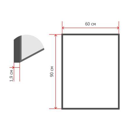 Доска Attache 60х90см Loft HDF металлическая черная рама