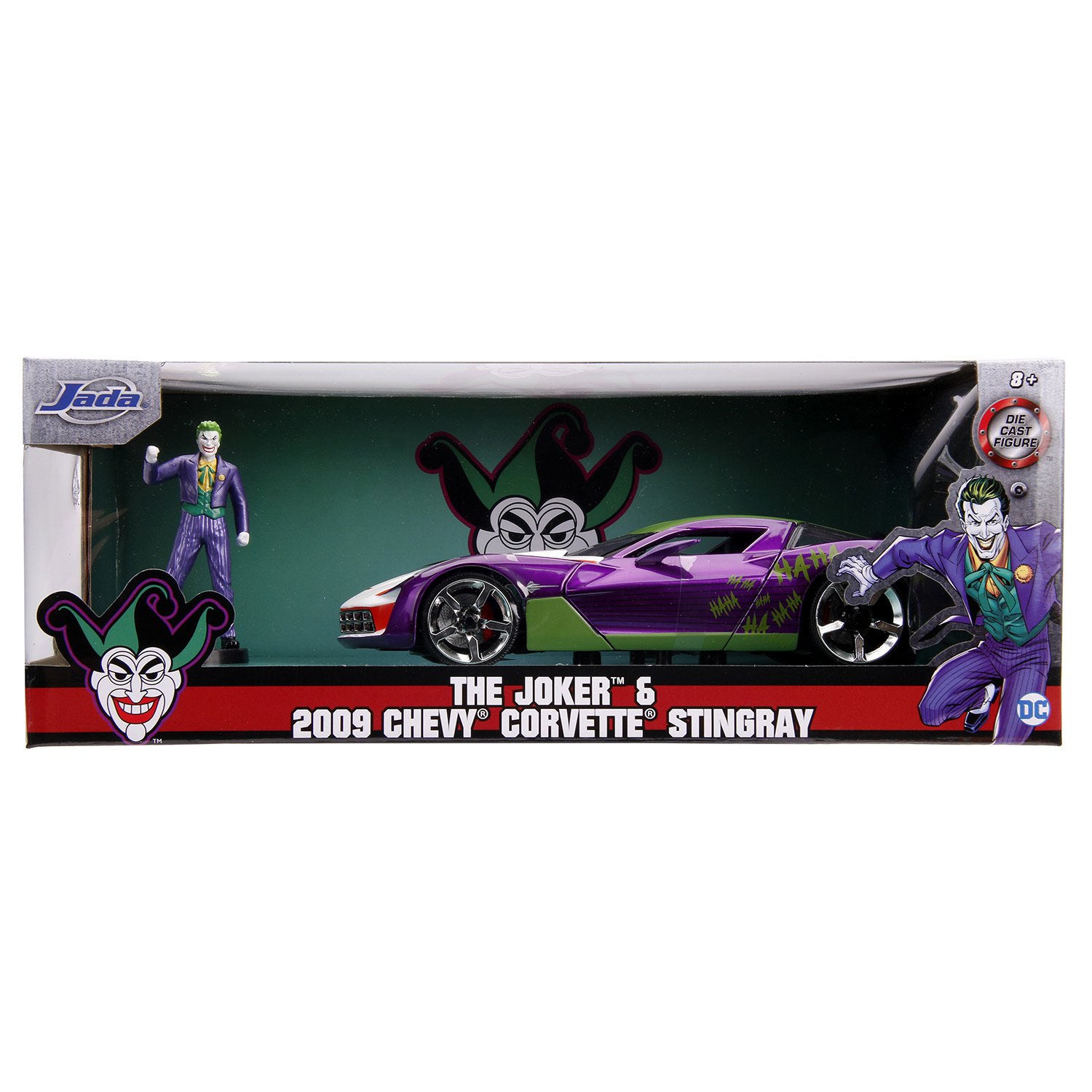 Машина Jada 1:24 Голливудские тачки Chevy Corvette Stingray Concept 2009 +фигурка Джокера 31199 31199 - фото 2