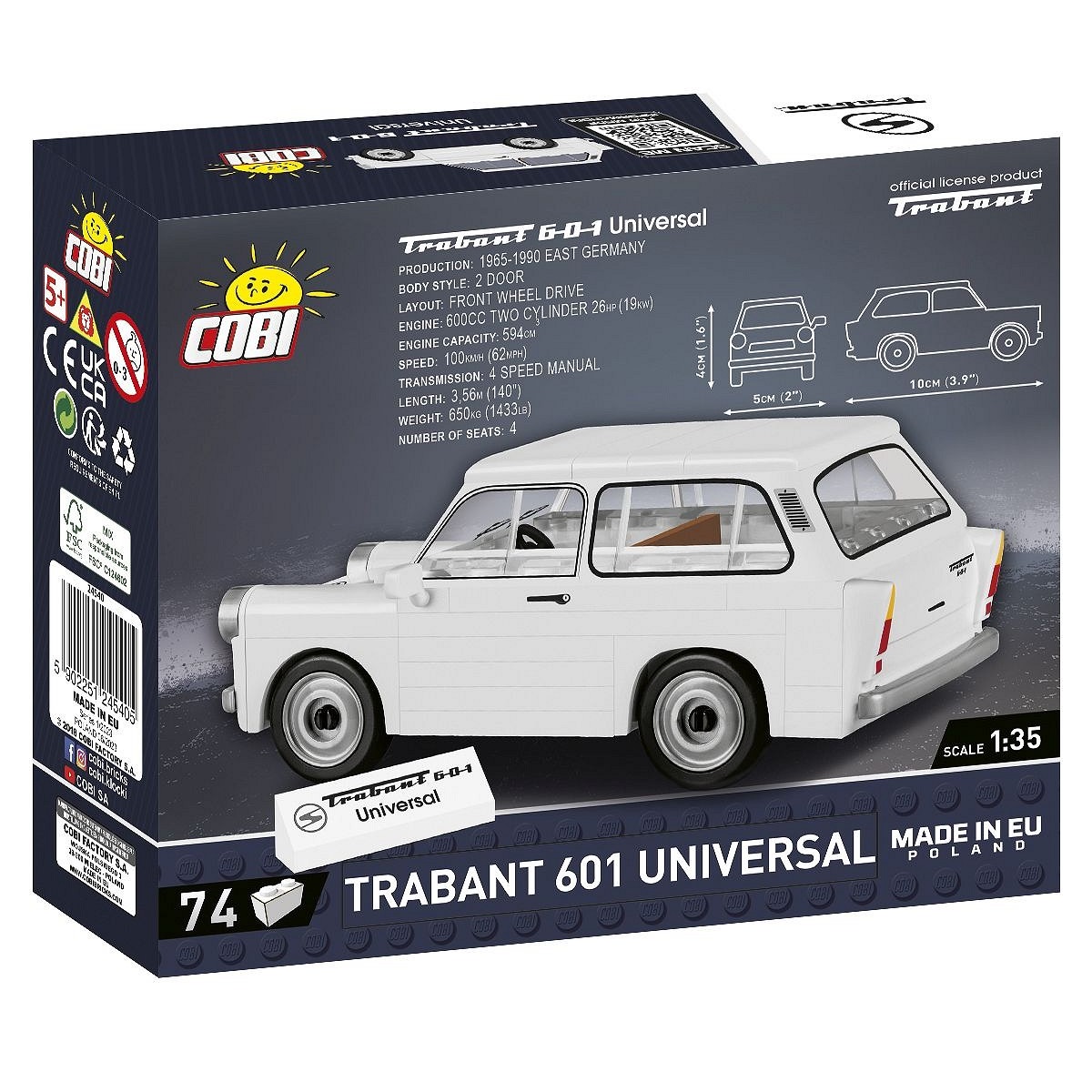 Конструктор COBI Автомобиль Trabant 601 Universal 74 деталей