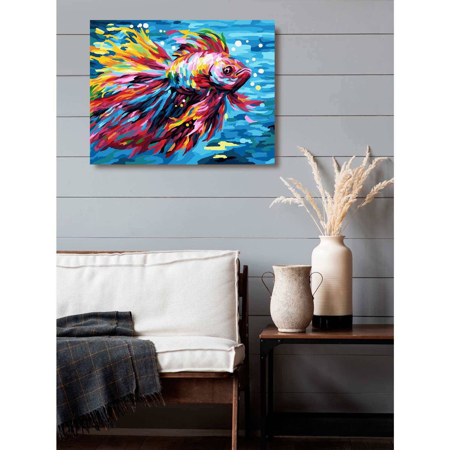 Картина по номерам Art on Canvas холст на деревянном подрамнике 40х50 см Яркая рыбка - фото 3