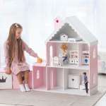 Кукольный дом Pema kids розово-белый Материал МДФ