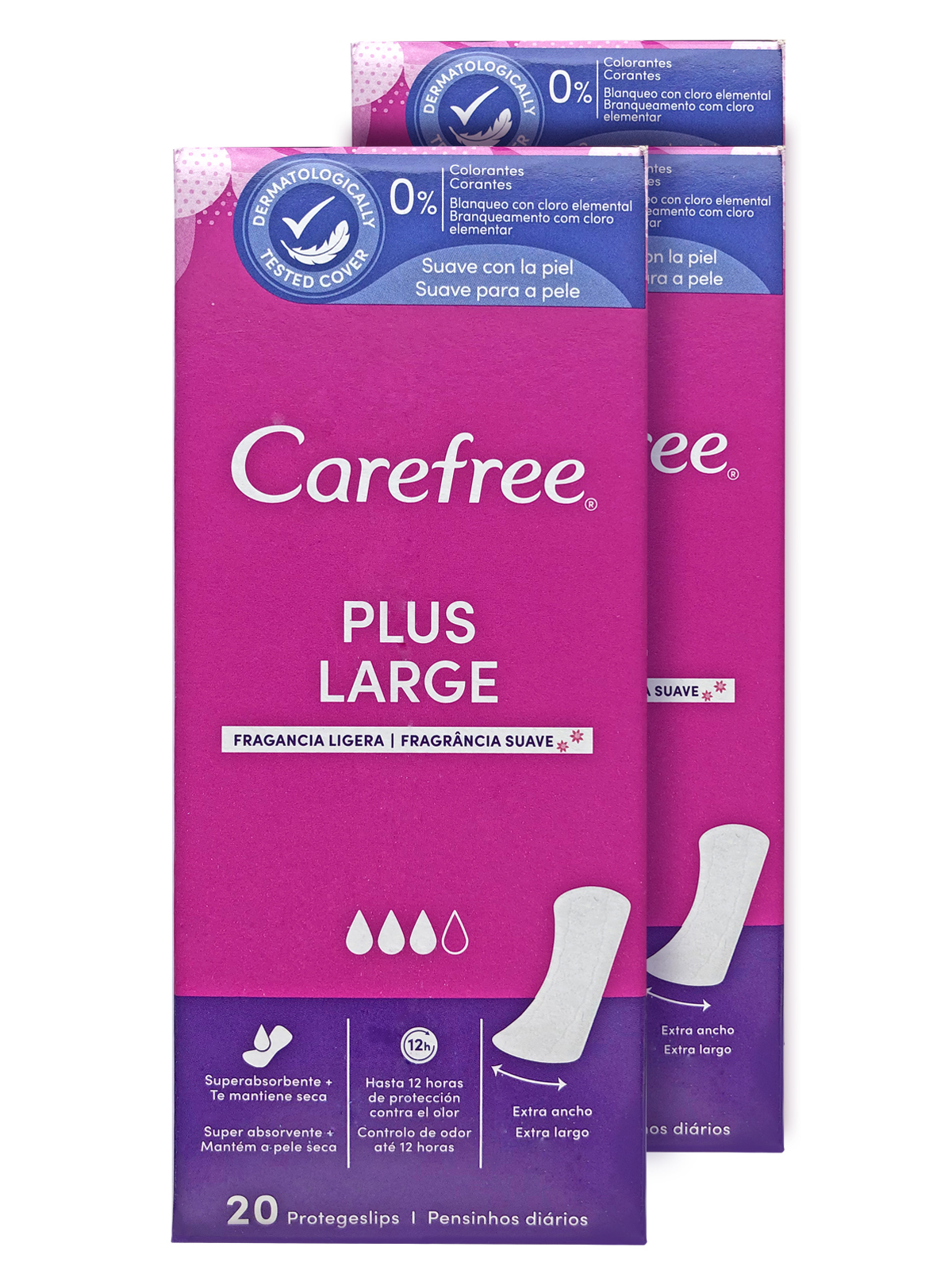 Прокладки гигиенические Carefree ежедневные 20 шт х 3 упаковки Plus large - фото 1