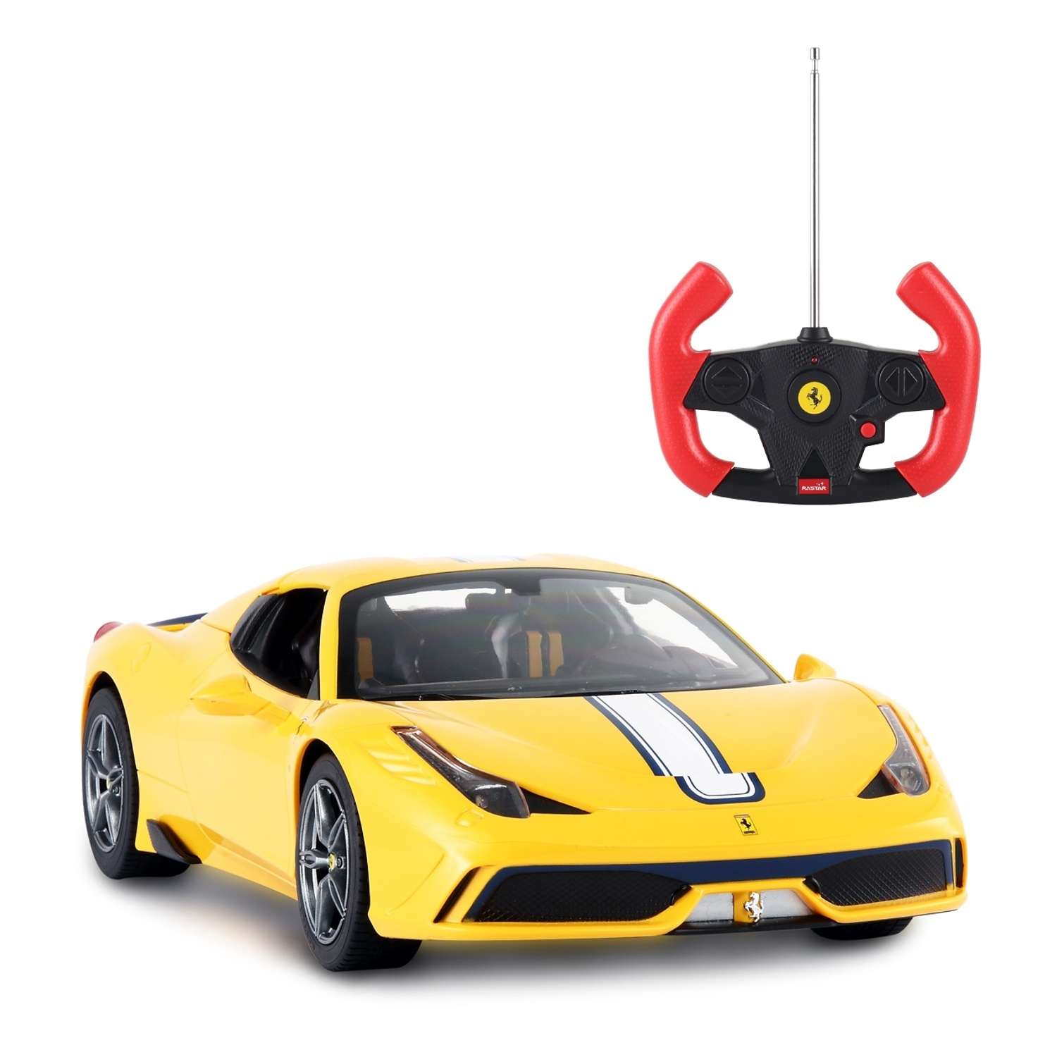 Машинка на радиоуправлении Rastar Ferrari 458 1:14 Желтая - фото 1