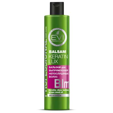Бальзам - ополаскиватель Evi Professional Кератиновое выпрямление для непослушных волос