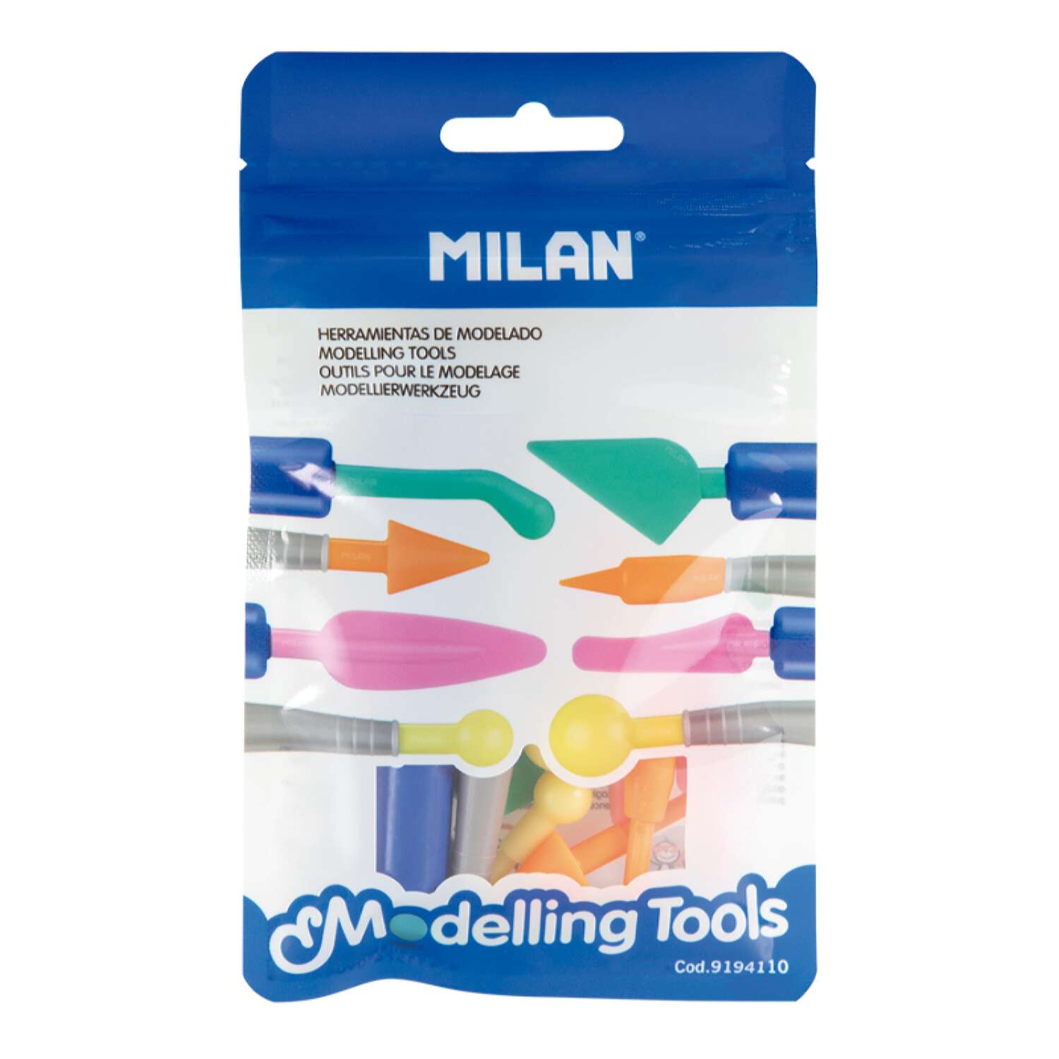 Набор стеков-инструментов MILAN для лепки и моделирования 2 пластиковые ручки-держателя и 8 пластиковых наконечников - фото 1