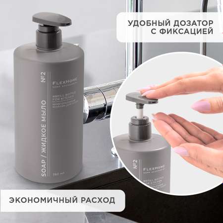 Дозатор для жидкого мыла FlexHome серый