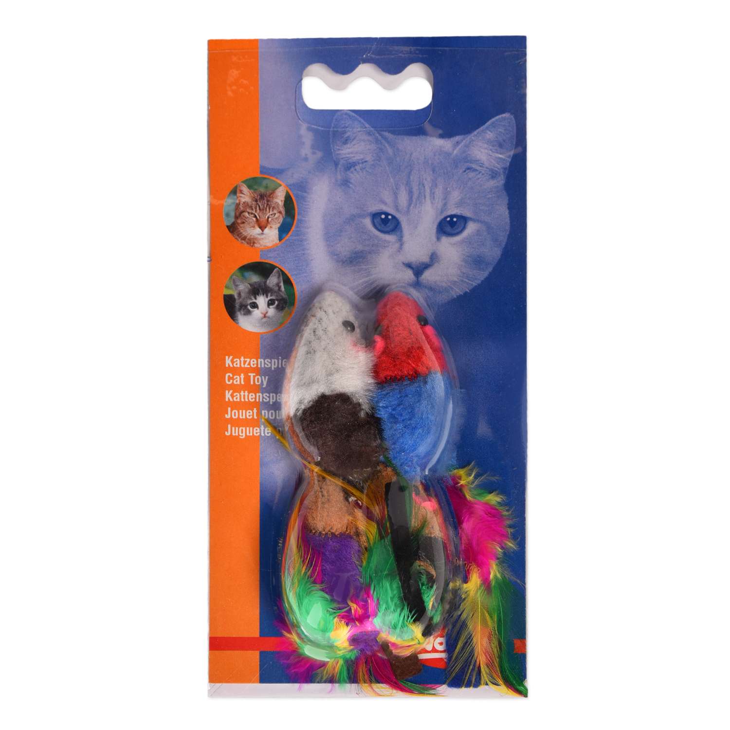 Игрушка для кошек Nobby Мышка погремушкой и хвостиком из перьев 72202 - фото 2