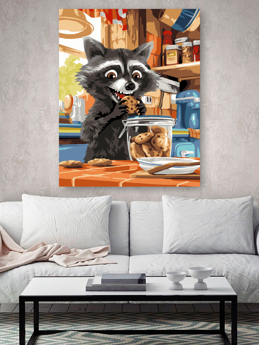 Картина по номерам Hobby Paint холст на деревянном подрамнике 40х50 см Проказник на кухне - фото 3