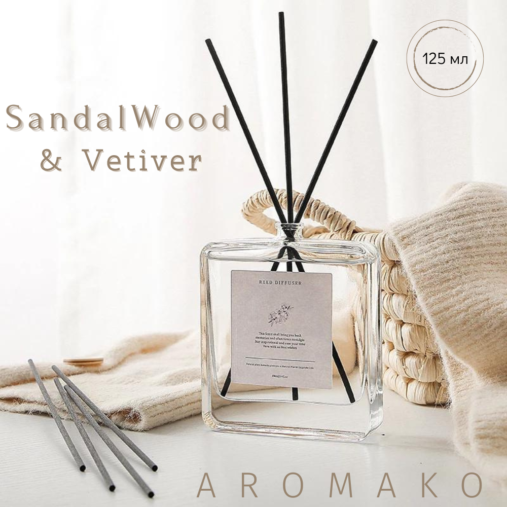 Ароматический диффузор AromaKo SandalWood Vetiver 125 мл - фото 1